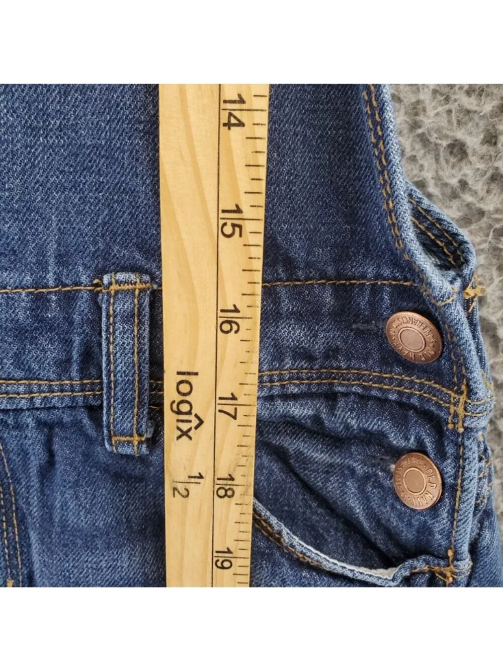 Old Navy Shorts Girls Large Blue Denim Adjustable Straps Rolled Hem
